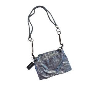 NWT Bebe Vintage Pewter Metal Mesh Chainmail Crossbody Bag Ibiza Style RARE
